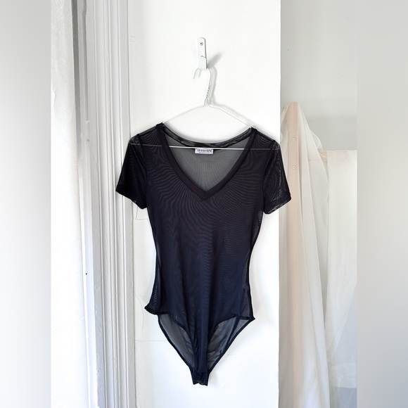 FASHION NOVA mesh bodysuit black tulle 2010s core [ M ] - Picture 4 of 4